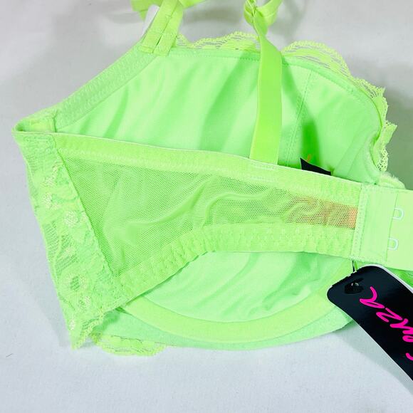 La Senza Bra Lot 2 Size 34DD Neon Green Pink Padded Underwire Push Up Lace New - Picture 10 of 13
